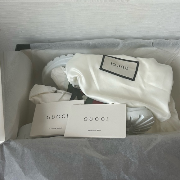 Unisex Gucci slides thick bottom white - Picture 2 of 5
